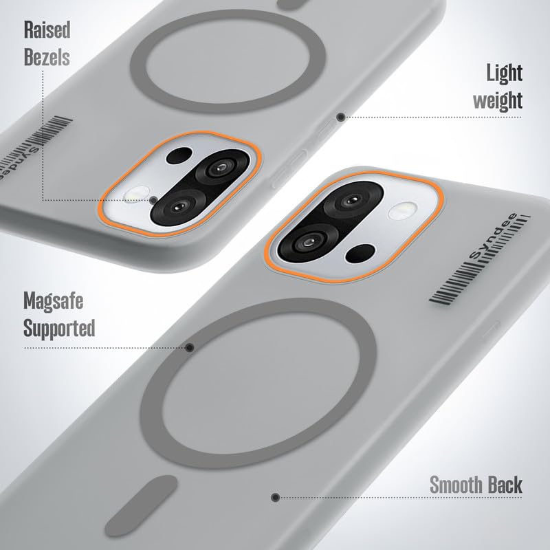 Image of Mr. Case Back Cover for OnePlus 13S 5G Sleek Frosted Translucent Back Only Compatible with Wireless Magnetic Accessories | Anti-Scratch Shockproof Phone Case - Grey
