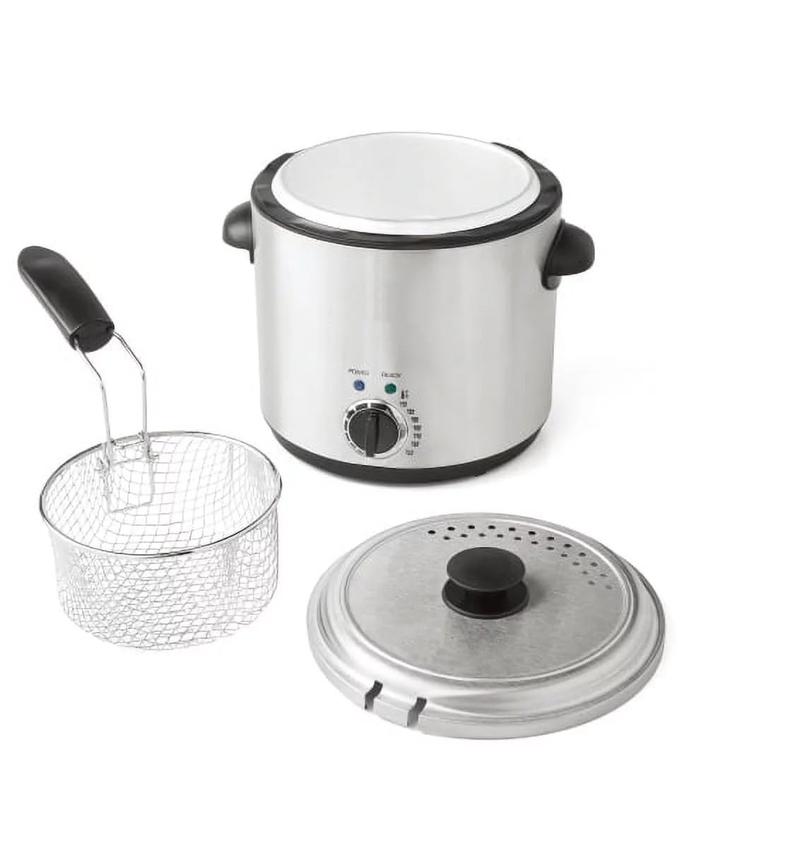 Deep Fryer, Clear,2QT Round Capacity,Detachable Basket.