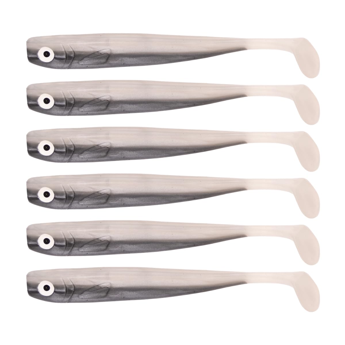 Zanderbait 12 cm Fischli, Fishing Lure, Artificial Bait, Zander Bait, Zander Bait, Soft Bait, Rubber Fish, Rubber Bait, Pack of 6