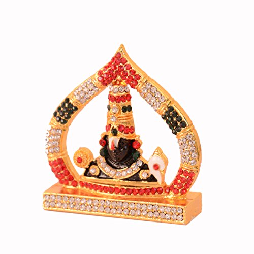 Purpledip Hindu Religious God Tirupati Balaji Miniature Statue Idol for Car Dashboard Shop Counter/Shelf, Or Office Table (10993) - Image 2