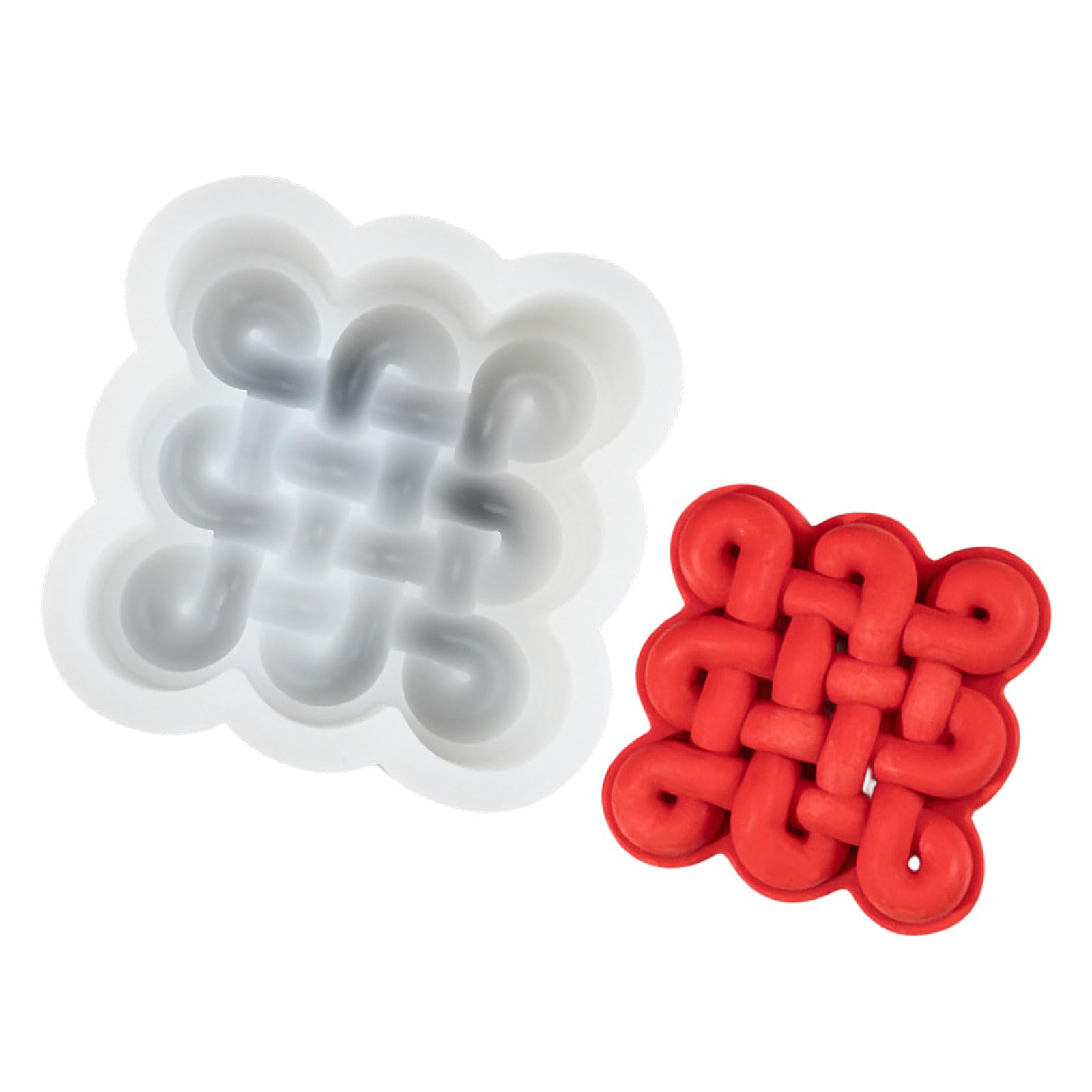 Mousses Cake Decorating Molds Silicone Molds Chinese Knot Shape Chocolate Holiday Dessert Cake Baking Tool Nonstick Chocolate Mold Nonstick Baking Tool Easily to Clean