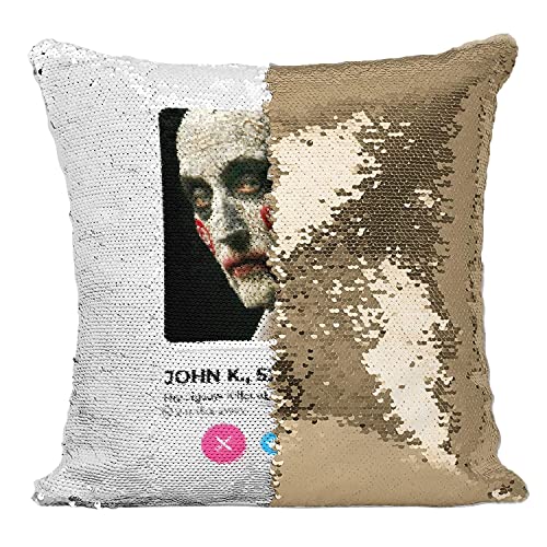 Coussin Sequin Doré John K Jigsaw pour déco salon cinéma - 2