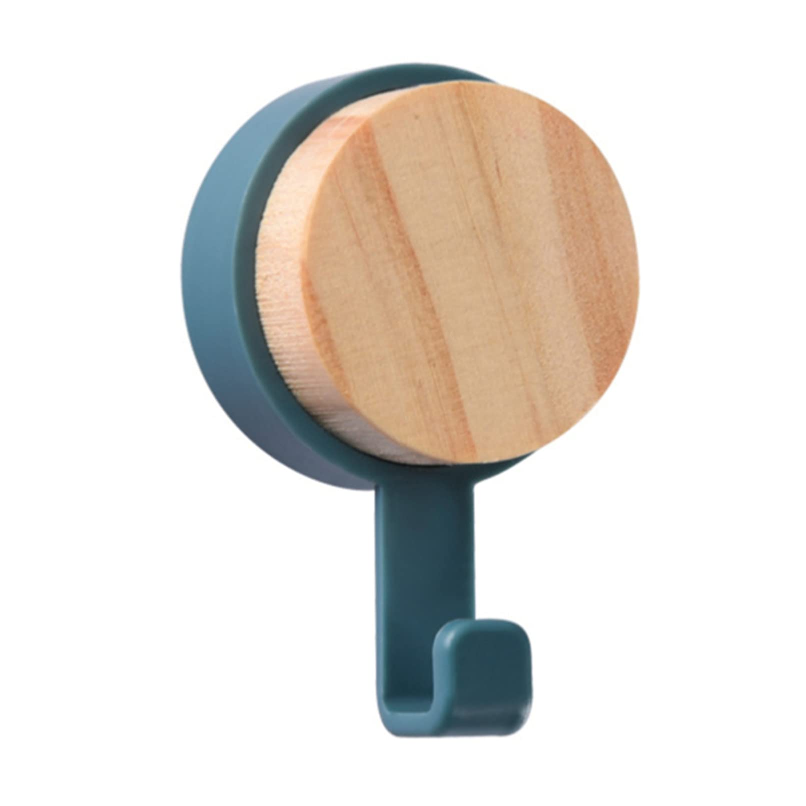 QXPDD Wooden Wall Hooks Hanging Wall Mounted Self-adhesive Multi purpose Coat Hooks for Keys Towel Clothes,Deep blue-single row