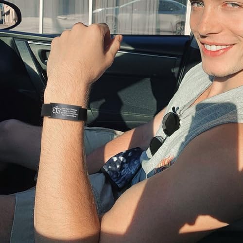 Pulsera médica ajustable con grabado para hombres y mujeres miniatura 4