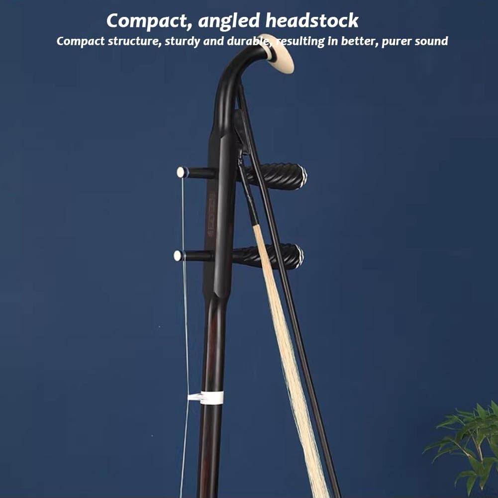 Erhu In Legno Di Sandalo Nero Per Musicisti Esperti, Erhu Professionale In Ebano Strumento Musicale Cinese A Due Corde (violino/fiddle) Con Accessori Inclusi(Bone carving,Mechanical shaft)