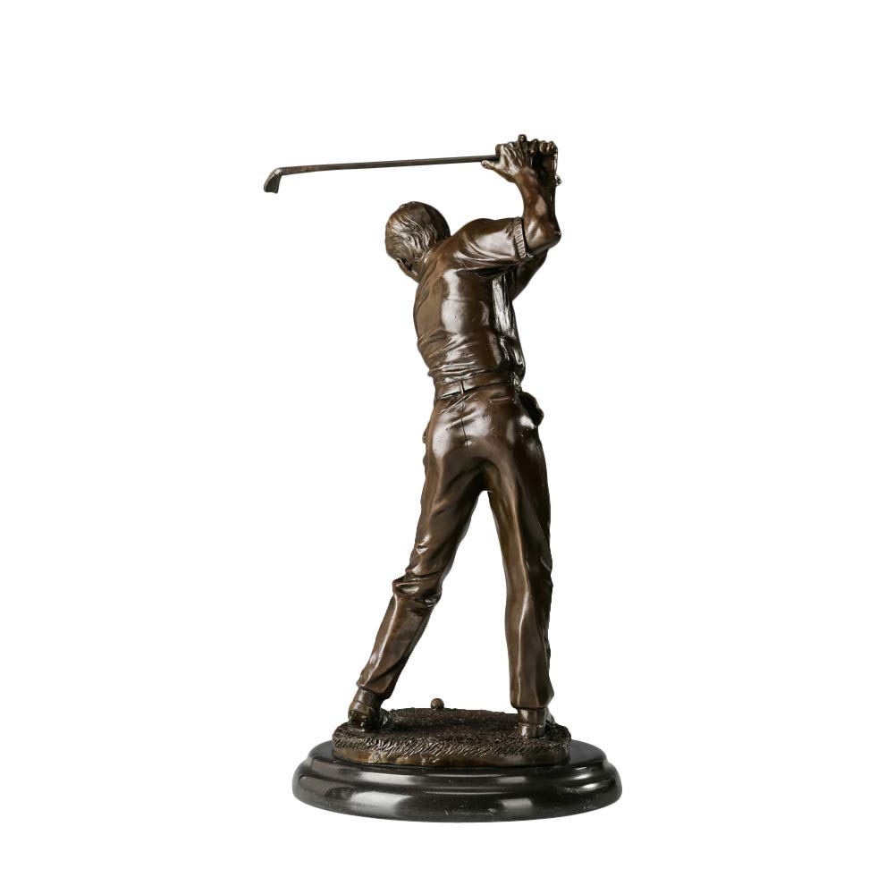Brązowa statuetka golfisty rzeźba sportowa dekoracja biura domowego duża 43 cm H