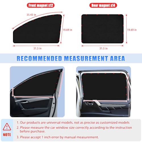 Image of ZATOOTO Suede Car Window Shades 4PCS - Car Window Covers for Ultimate Privacy, UV Protection, and Heat Insulation, Side Window Sun Shade Perfect for Camping, Travel, Baby Safety, and Daily Use