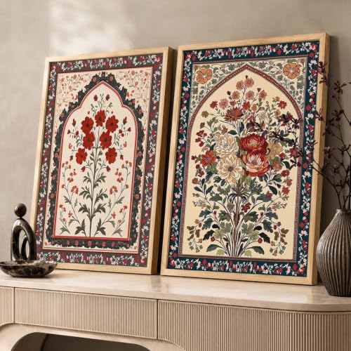 Image of kotart - Pichwai Art Painting for Wall Decoration Wall Poster With frames Traditional Indian Art Madhubani Paintings for Living Room Framed Painting Home Room Bedroom Office Decor Paintings Home Decoration Indian Decor Frames set of 2 (1, (14x20 Inch), Framed)