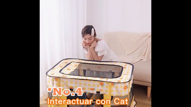 Parque Plegable Para Perros Y Gatos - Interior Con Techo (70x55x45cm