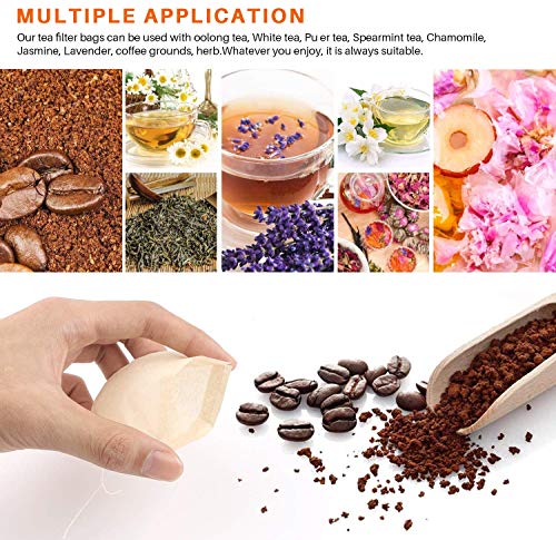 Tea Bags, 300PCS Disposable Empty Tea Bags Tea Infuser Drawstring Teabags Natural Material Tea Bags for Loose Leaf Herbs Teas