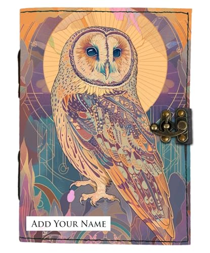 Image of DI-KRAFT Customize Diary with Name with Beautiful UV Prints | Customized Leather Writing Diary Unruled White Paper Journal Personal Notepad Sheets Daily Planner for Gifting (Pattern 11)