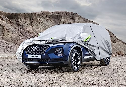 Image of Koukou SUV Car Cover Custom Fit Hyundai Santa Fe from 2006 to 2025, Waterproof Car Cover All Weather for Automobiles Outdoor Indoor with Zipper Door, Sun Rain Dust Snow Protection.
