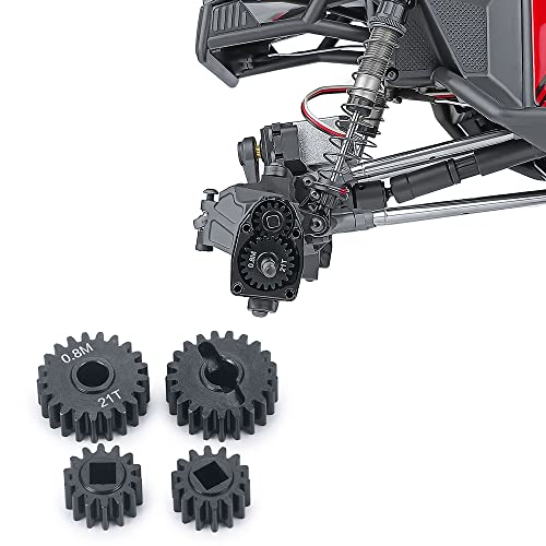 WEFEINO Harden Steel Overdrive Portal Gears 14T/21T Compatible with Axial 1/10 SCX10 AXI03000 AXI03004 Capra RC Crawler Car Upgrade Parts (14T 21T)