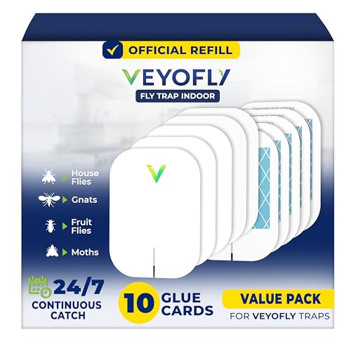 VEYOFLY Fruit Fly Traps for Indoors Official Refill Gnat Trap Indoor Plug in Bug Traps Flying Insect Trap Gnat Traps for House Indoor Fly Trap Indoor for Home Mosquito Catcher Pack 10 Refills