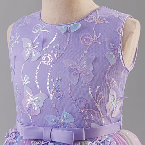 Girls Flower Vintage Lace Princess Long Dress for Kids Tulle Pageant Formal Party Wedding Floor Dance Evening Gown4