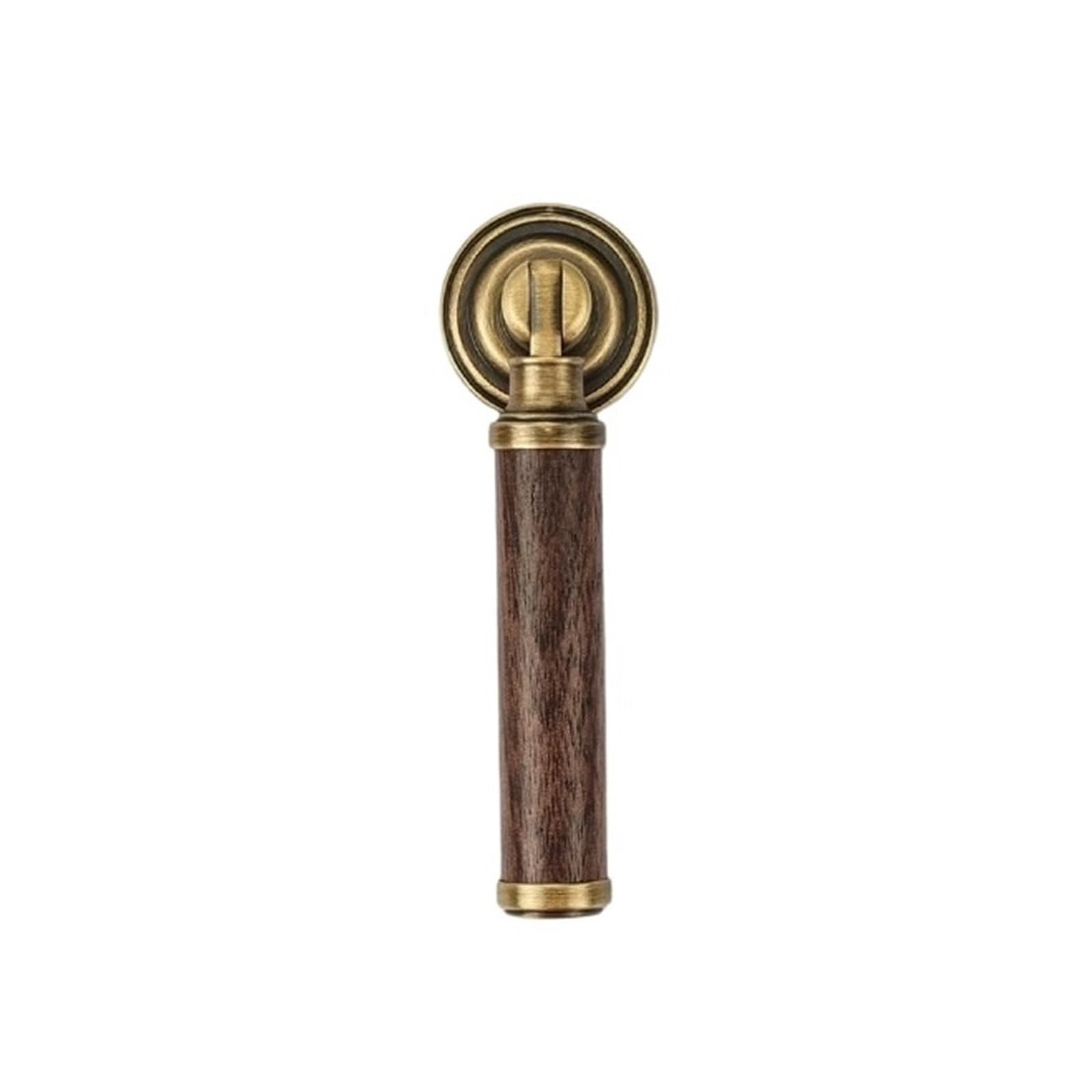 Round Cabinet Knob, For Drawer Furniture, Walnut Brass Single Hole Gold