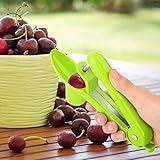 Cherry Pitter, Easy to Remove Cherry Stone Cherry Pitter tool, Space-Saving Lock Design and Lengthened Splatter Shield Dishwasher Safe, Easy to Clean, Heavy Duty Simple and Durable Olive Pitter