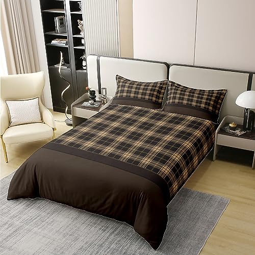Housse de couette confortable et résistante au design géométrique pour lit de ferme