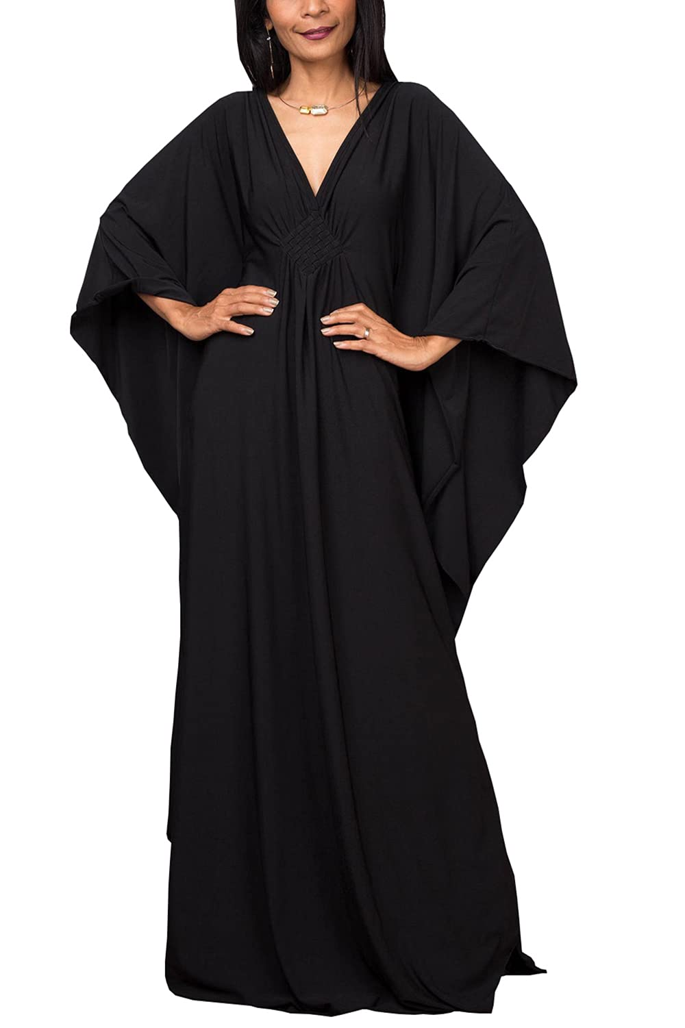 Wemen's Long Kaftan Maxi Dress Boho Swimsuit Beach Cover Up Robes One Size Loungewear