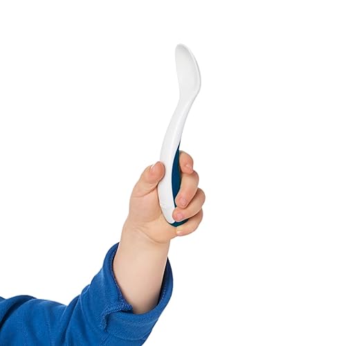 Miniatura 6 de OXO Tot Tenedor y cuchara de plástico, paquete múltiple de 4 piezas, color azul marino, paquete de 2 unidades