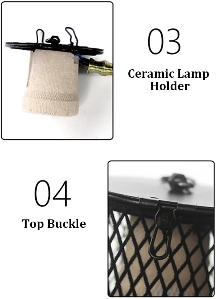 DYK&NX Heat Lamp for Dogs Outdoor, Reptile Heat Lamp with Timer/Anti-Biting Hanging Hook for Reptile Turtle Chicken Coop Lizard Snake (Size : 75W)