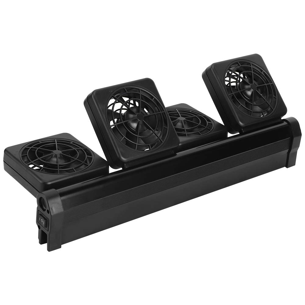 Verstellbarer Aquarium-Kühlventilator mit 4 Ventilatorköpfen und um 100 Grad Drehbaren Ventilatorköpfen Zur Reduzierung der Aquariumtemperatur (EU-Stecker)