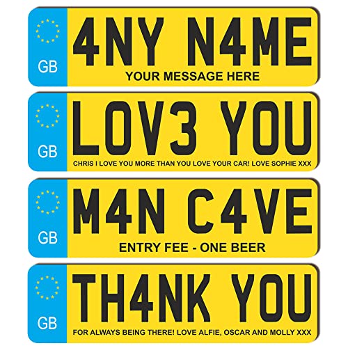 Personalised Plate Style Decorative Plaque Custom Text Sign in MDF or Acrylic Novelty Gift for Home or Office Just Passed Novelty Signs (EU UK Design Mdf Wood Small 19cm)
