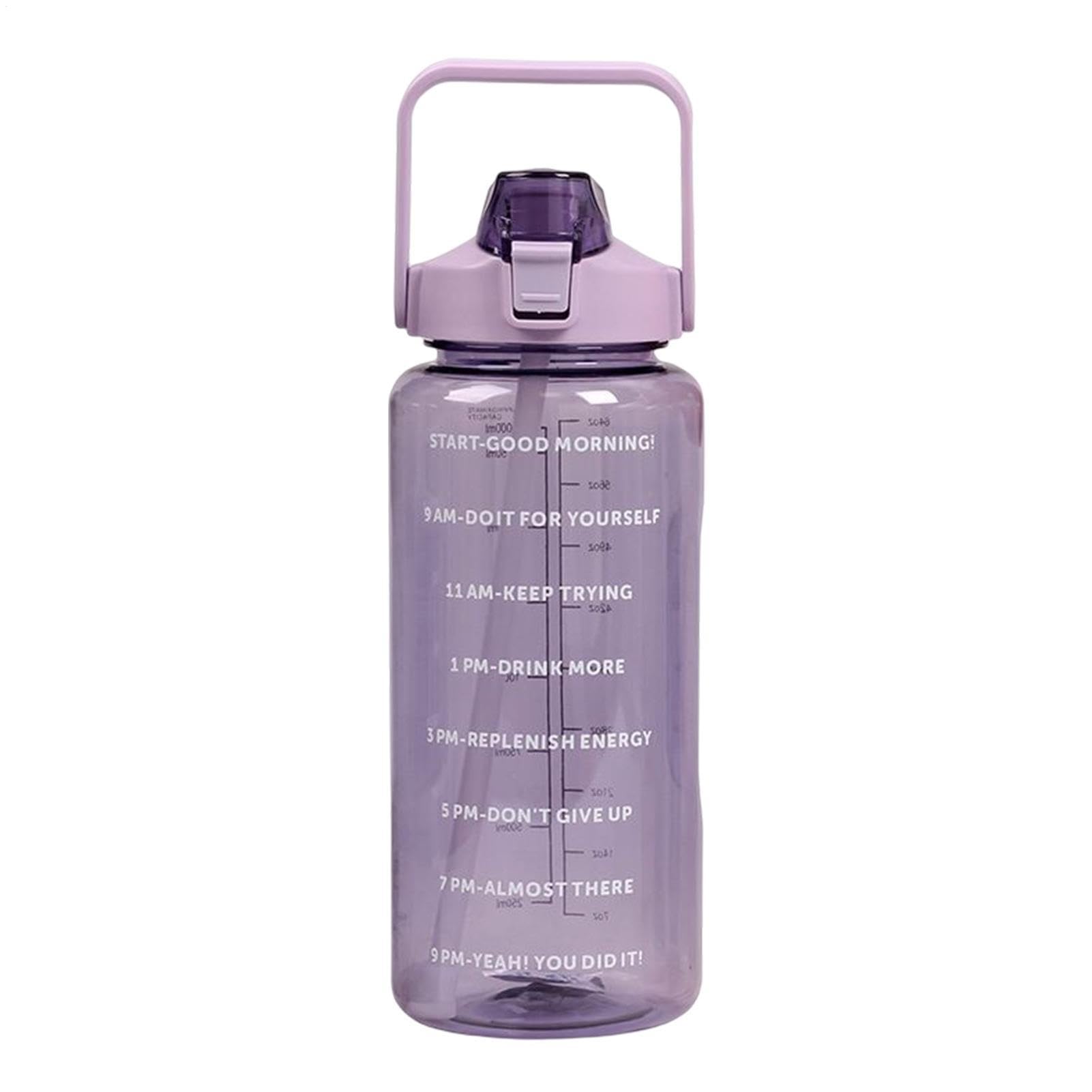 Water Bottle 2l, Fitness Drinks Bottle, Portable Large Capacity Cup with Time Markings, Leakproof Water Bottles for Daily Use, Fitness and Outdoor Activities