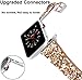 iiteeology Compatible with Apple Watch Band 38mm 40mm 42mm 44mm, Shiny Bling Glitter Leather Band for iWatch SE Series 6/5/4/3/2/1 Women Girls (Gold, 42mm)