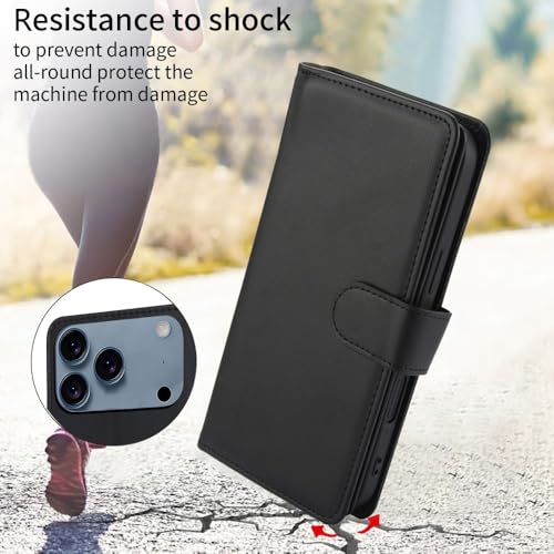 Étui iPhone 17 Pro en cuir marron de qualité supérieure avec clapet aimanté - 6
