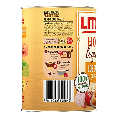 Miniatura 4 de Litoral Hoy Legumbres Garbanzos con sofrito pack 15x440 g
