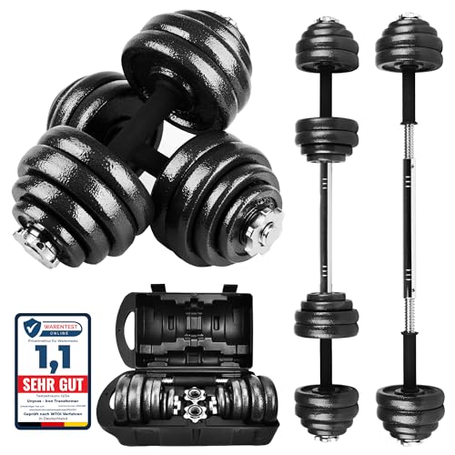 unycos - 2-in-1 Verstellbare Hanteln mit Übungs-E-Book, Gewichtsset mit...