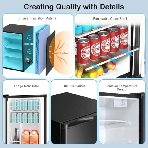 Image of Kismile 4.41Cu Ft Compact Refrigerator Reversible Single Door Mini Fridge