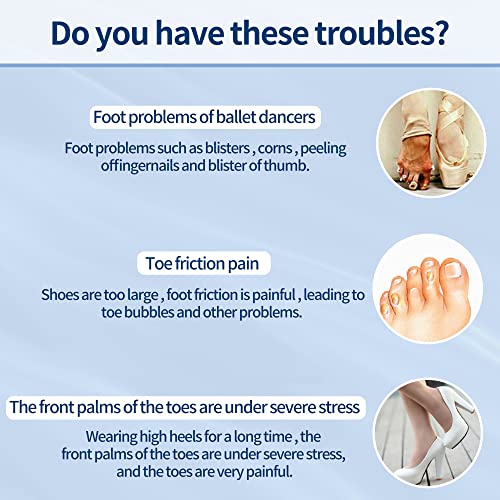 Image of 2 Pairs Gel Toe Caps Protectors Silicone Toe Sleeves Metatarsal Pads Ball of Foot Cushion Soft Forefoot Cushioning for Men Women Toe Sleeves Guards for Pain Relief