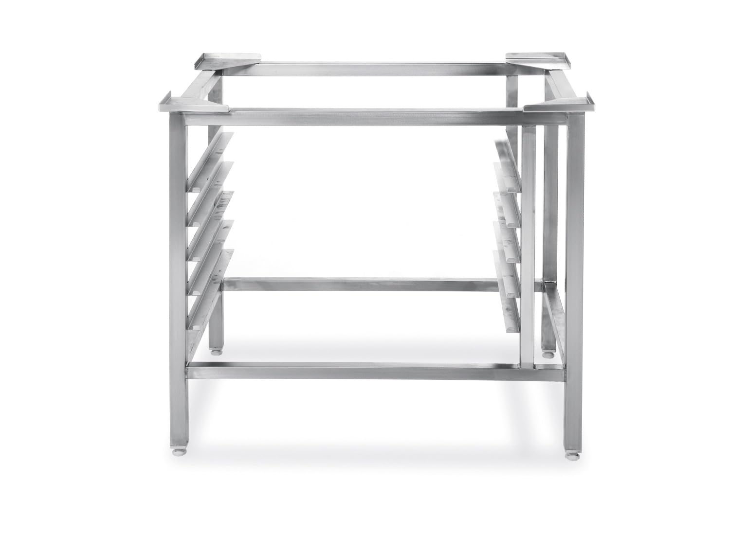 HENDI Untergestell, für HENDI Kombidämpfer und Backöfen, mit 5 Haltern für GN1-1 Backbleche und Roste, höhenverstellbare Beine, 610 x 560 x (H)770mm, Edelstahl