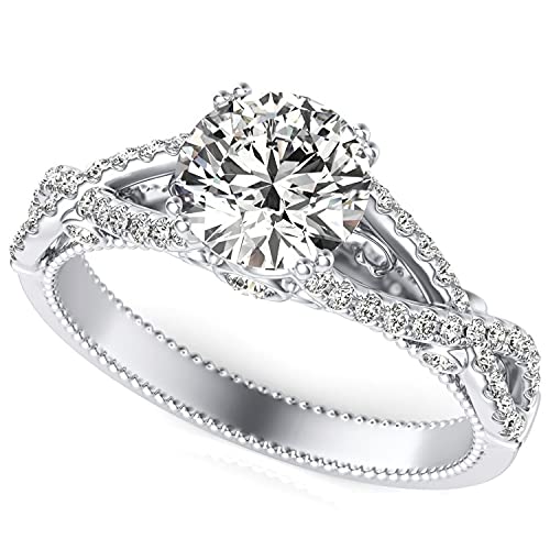 Molioaki 1.28 Carat (ctw) moissanite engagement rings for women 10K/14K/18K gold ring moissanite rings