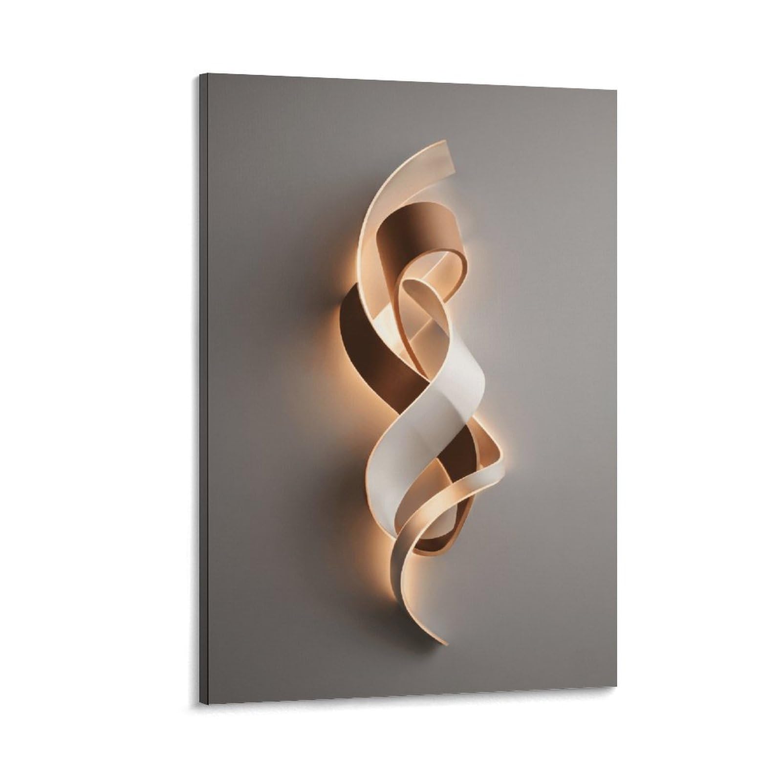 XPASHIQWC Brown-White Spiral Shape Wall Decor Poster Giclee Canvas Prints Modern Wall Art Picture Wall Hanging for Bathroom Wall Decor 20x30inch(50x75cm)