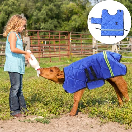 Image of Beavorty Waterproof Calf Vest Winter Cow Calf Warm Coat with Fixed Buckle Windproof Livestock Clothing for Cold Humid Pasture Use 42.51 X 33.46 X 0.39 in