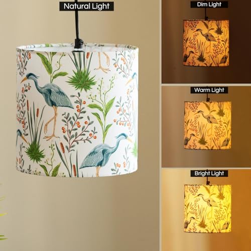 Image of ExclusiveLane 'Ostrich' Pendant Hanging Lights for Living Room (Set of 2, 8.1 Inch, Cotton Cloth Wrapped Over Polyvinyl) |Pendant Lights for Ceiling Lights for Living Room Hanging Lamps for Bedroom