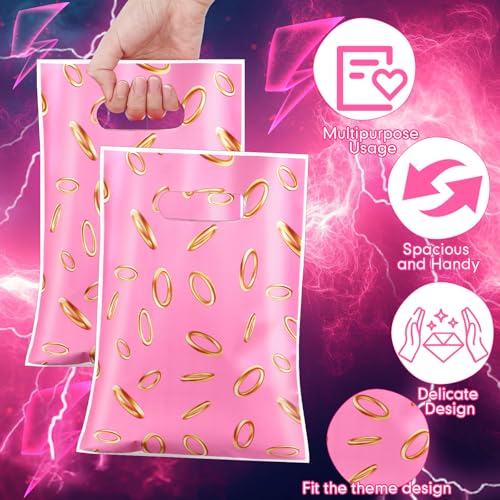 Image of 50 Pcs Birthday Party Favors Goodie Bags Cartoon Candy Gift Bags for Cartoon Theme Party Decorations Goodie Supplies Halloween Treat Bag Baby Shower Favors(Pink,Video Game)