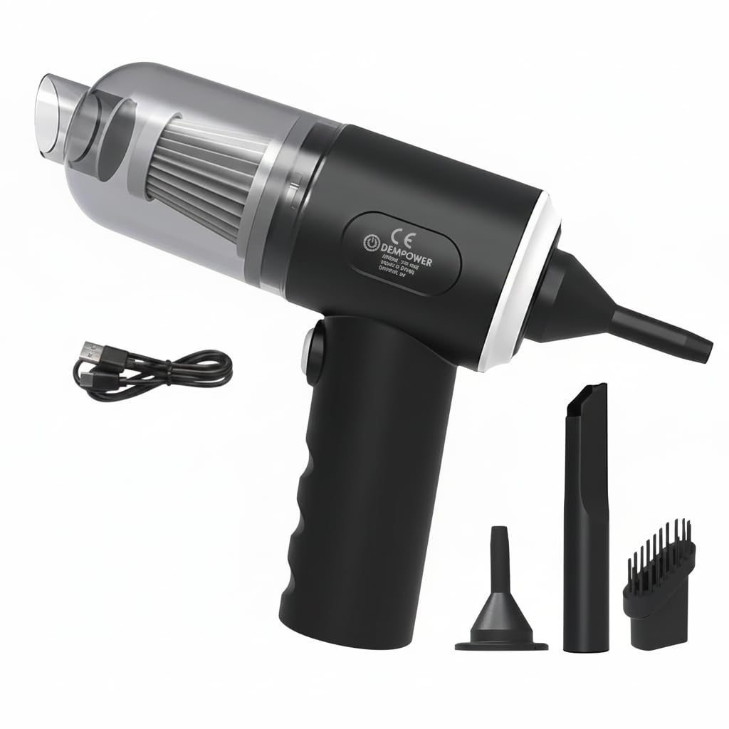Aspirador Portátil Sem Fio 3 em 1 Recarregável USB 120W – Aspirador de Pó para Carro,