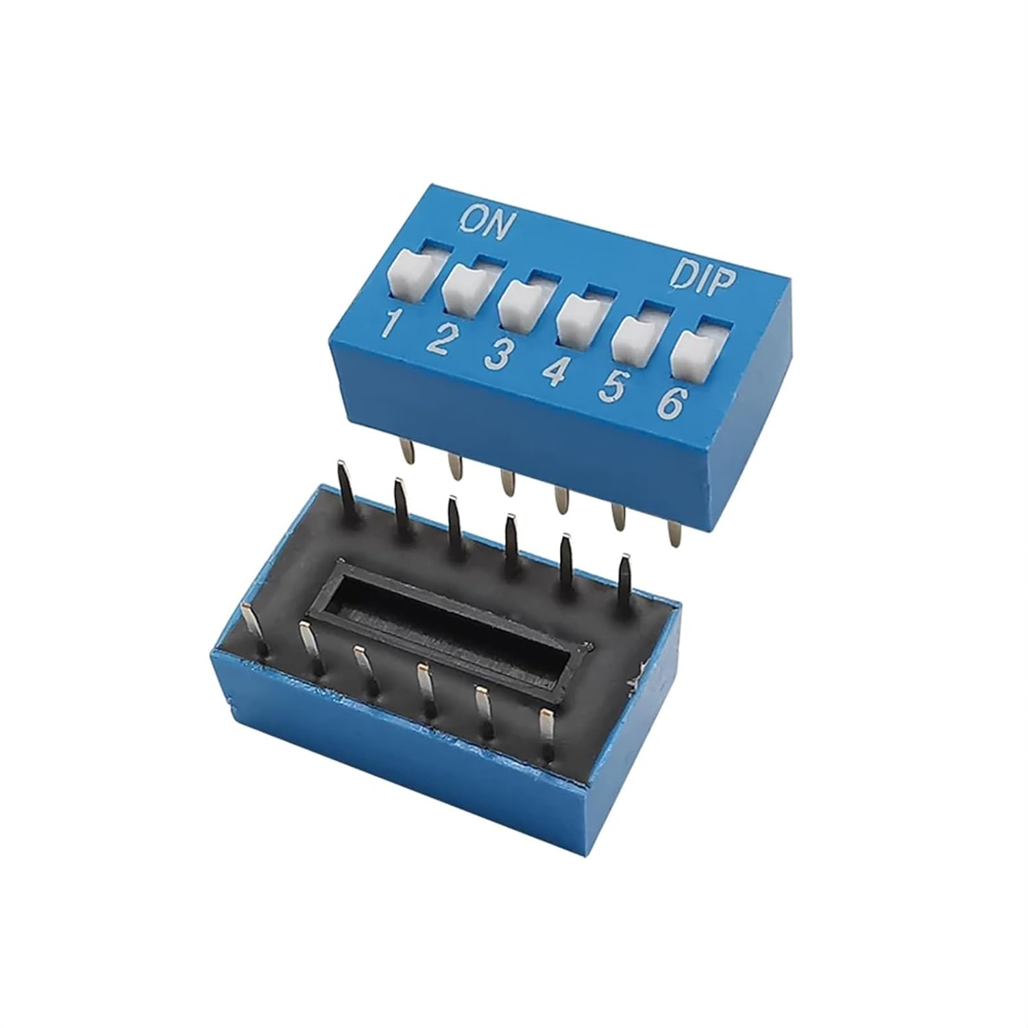 10Pcs Blue 2.54mm Slide Type Switch Module DIP 1 2 3 4 5 6 8 10 12 Pin Position Way Toggle Switch Dial Snap Switch(10 Pin)