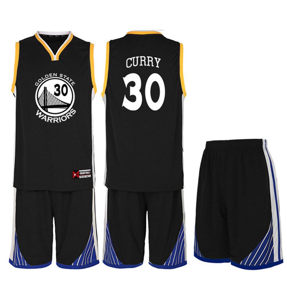 HS-ZHAOPANMen's Jersey - NBA Golden State Warriors#30 Stephen Curry Basketball Jersey, Sportswear Universal Sleeveless T-Shirt Shorts Jersey Set (S~5XL),2XL170~175CM