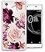 BAISRKE Sony Xperia L1 Case, Xperia L1 Case with Flowers Slim Shockproof Clear Floral Pattern Soft Flexible TPU Back Cove for Sony Xperia L1 [Purple Pink]