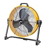 iLiving 20 Inches 5703 CFM Heavy Duty High Velocity Barrel Floor Drum Fan With DC Brushless Motor,Stepless Speed Adjustment for Workshop, Garage, Commercial or Industrial Environment, UL Safety Listed