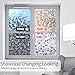 rabbitgoo Window Privacy Film, Decorative Rainbow Window Clings for Glass Covering, Static Cling Non Adhesive Door Stickers UV Blocking, Stained Glass Vinyl Decal, 3D Pebble, 35.4 x 78.7 inches
