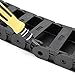 uxcell R38 18mm x 50mm Black Plastic Semi Closed Cable Wire Carrier Drag Chain 1M Length