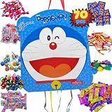 Piñata Doraemon + Pack 70 Chuches Sin Gluten y Accesorios Piñata - Piñata Cumpleaños - Doraemon - Piñatas - Relleno - Cumpleaños - Chuches Cumpleaños - Aniversario - PARTY4EVER