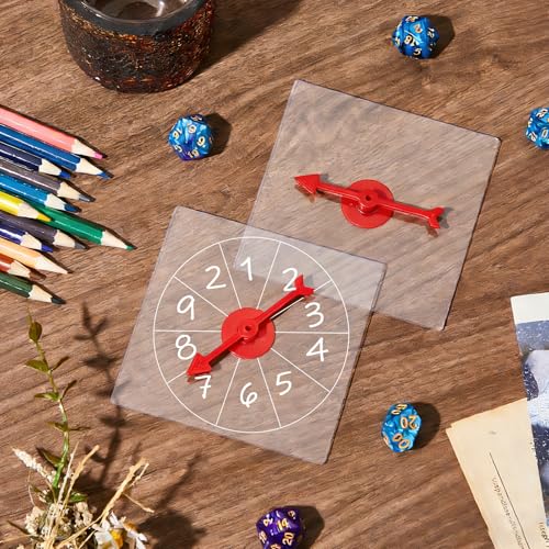 Image of Gejoy 10 Pack Transparent Spinners Bulk for Classroom Clear Spinners Dry Erase Math Game with Rotating Arrow (Red)