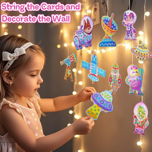 iGetooy 10 Sets DIY Mosaic Stickers for Kids, Space Art Craft Kit with 720+ Stickers, Travel Toys for Kids, Birthday Gifts for Girls and Boys 3-8 Year Olds - image 5